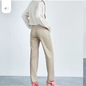 Aritzia Babaton Vegan Leather Beige Women's Pants 2